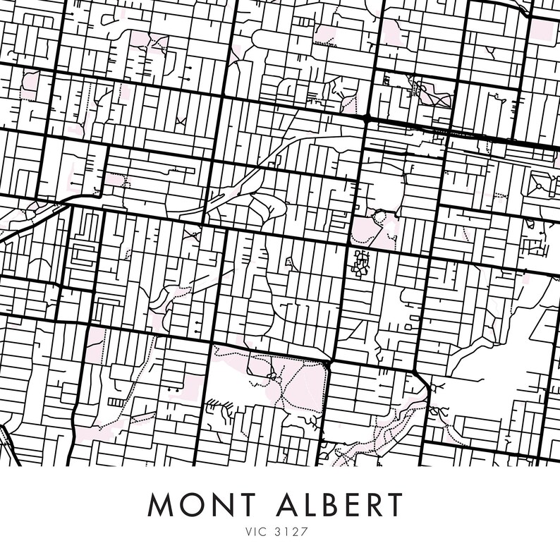 Mont Albert Melbourne City Map Print Wall Art Print at Home Etsy