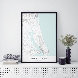 Bribie Island, Queensland, Australia Art, City Map Print Wall Art | A4 A3 A2 A1