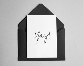 Congratulations Card - Brush Font - "Yay!"