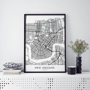 New Orleans, Louisiana, USA Stadtplan Druck Wandkunst Poster | A4 A3 A2 A1
