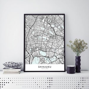 Shinjuku, Tokyo, Japan Art, City Map Print Wall Art | A4 A3 A2 A1