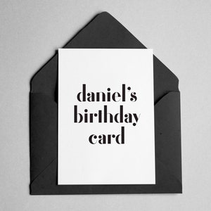 Personalized Birthday Card - Minimalist - &quot;*Name*&#39;s Birthday Card&quot;