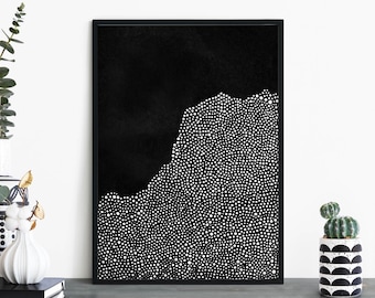 Dots Black & White Abstract Print Wall Art | 4x6 5x7 A4 A3 A2 A1