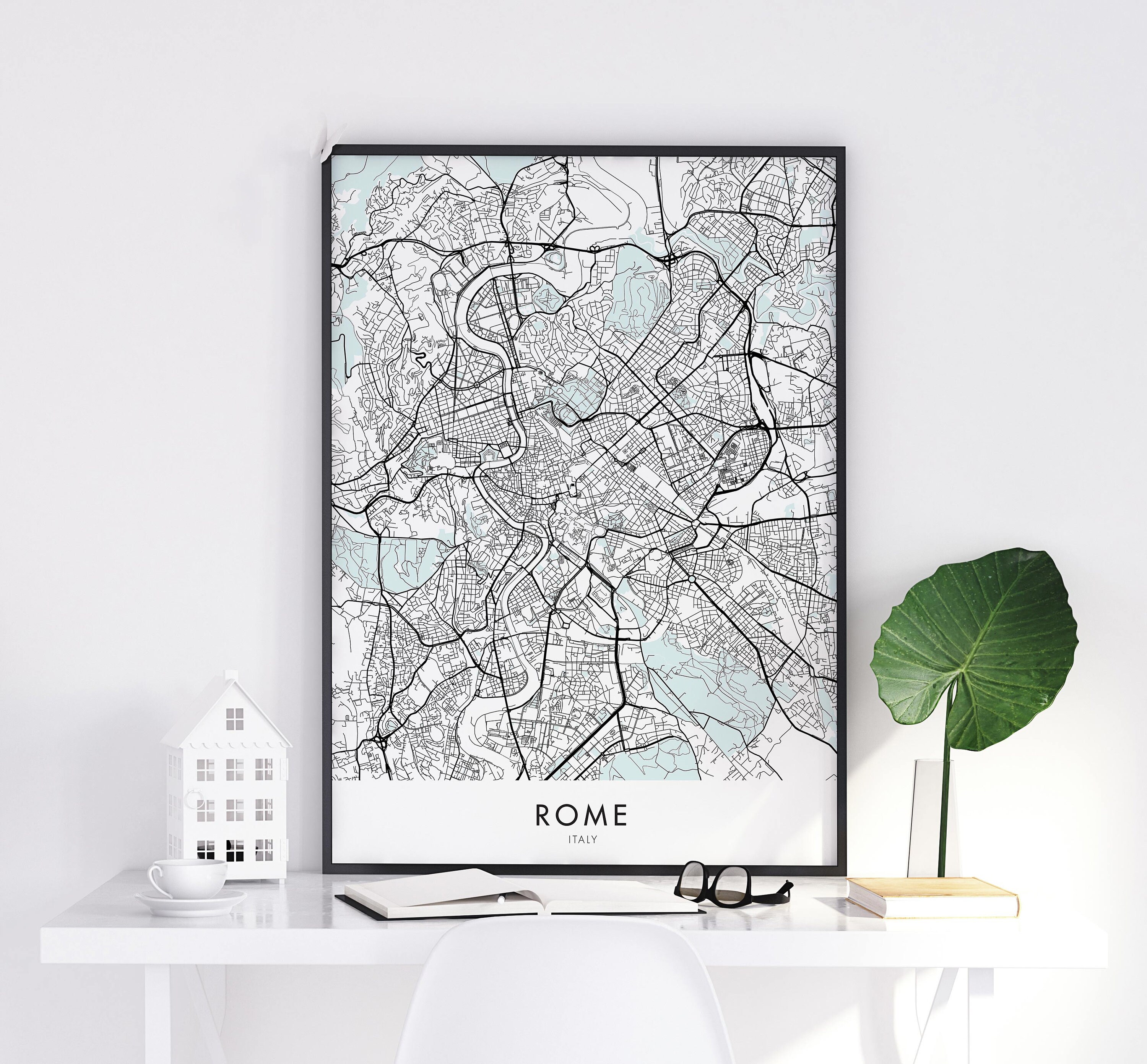 Rome Italy Art, City Map Print Wall Art | A4 A3 A2 A1 - Etsy