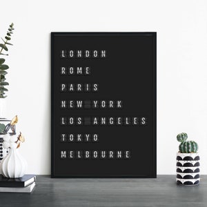 Custom Destination Text Poster Print Wall Art