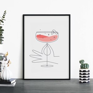 Impresión ilustrativa de cóctel Daiquiri para pared, 4 x 6, 5 x 7, A4, A3, A2, A1