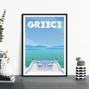 Grecia, Arte de pared ilustrativo de viaje, 4 x 6 5 x 7 A4 A3 A2 A1