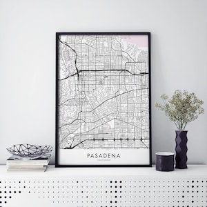 Pasadena, Californie Art, City Map Print Wall Art | A4 A3 A2 A1