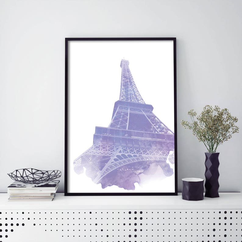 Eiffel Tower, Paris, France Watercolour Print Wall Art 4x6 5x7 A4 A3 A2 A1 image 1