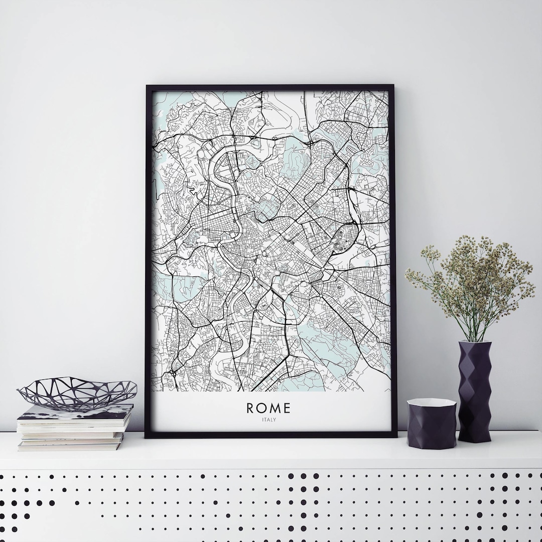 Rome Italy Art, City Map Print Wall Art | A4 A3 A2 A1 - Etsy