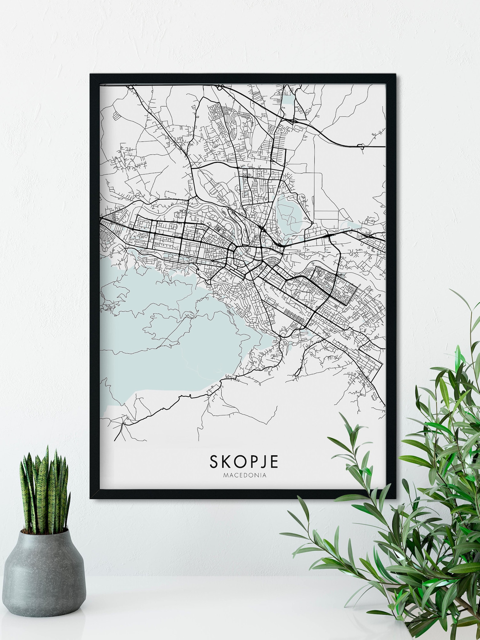 Skopje Macedonia Art City Map Print Wall Art A4 A3 A2 A1 - Etsy