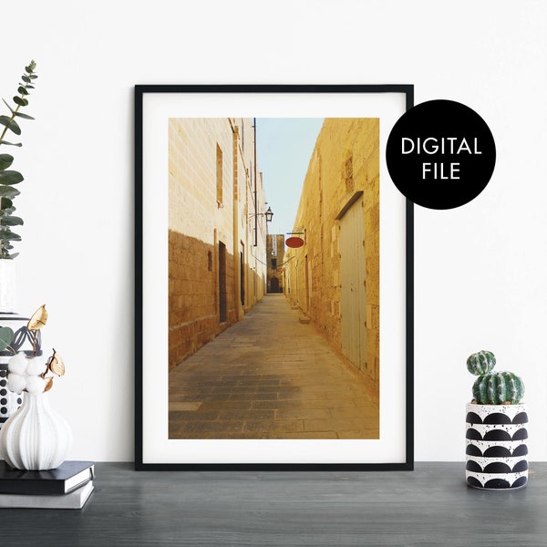 Laneway, Gozo, Malta Print Wall Art | Print At Home | Digital Download File