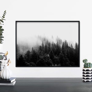 Forest Trees Black & White Print Wall Art | A4 A3 A2