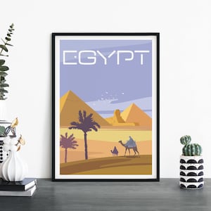 Egipto / Arte ilustrativo de la pared de la impresión de viajes / 4x6 5x7 A4 A3 A2 A1