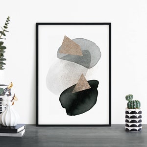 Black & Gold Abstract Print Wall Art | 4x6 5x7 A4 A3 A2 A1