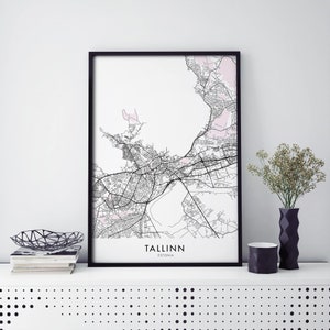 Tallinn, Estonia Art, City Map Print Wall Art | A4 A3 A2 A1