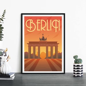 Berlín, Alemania / Arte ilustrativo de la pared de la impresión de viajes / 4x6 5x7 A4 A3 A2 A1