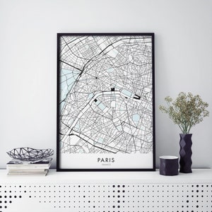 Paris, France Art, City Map Print Wall Art | A4 A3 A2 A1