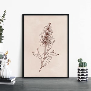 Cepillo de botella / Arte de pared de impresión ilustrativa floral nativa australiana / A4 A3 A2 A1