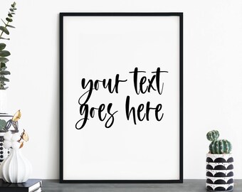 Custom Quote Text Poster Print Wall Art | Personalized Text | Your Text Here