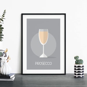 Impresión ilustrativa de Prosecco Arte de pared / 4x6 5x7 A4 A3 A2 A1