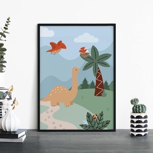 Dinosaur Poster Print Wall Art / Niños Niños Niños Niñas Guardería Dormitorio / A4 A3 A2 A1