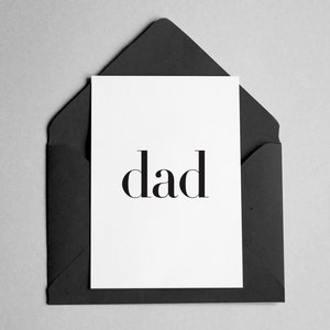 Dad Greeting Card - Birthday, Father's Day, etc - Elegant Minimalist Font