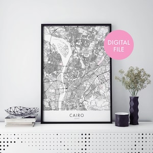 Cairo, Egypt City Map Print Wall Art | Print At Home | Digital Download File