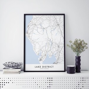 Lake District, England UK Art, City Map Print Wall Art | A4 A3 A2 A1
