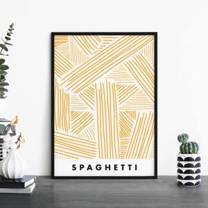 Impresión ilustrativa de espaguetis/pasta para pared, 4 x 6, 5 x 7, A4, A3, A2, A1