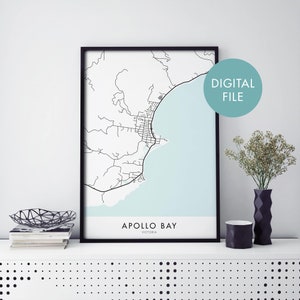 Apollo Bay, Victoria, Australien Stadtplan Druck Wandkunst | Druck zu Hause | Digital Download Datei