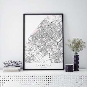 La Haye, Pays-Bas Carte de la ville Imprimer Affiche d’art mural | A4 A3 A2 A1