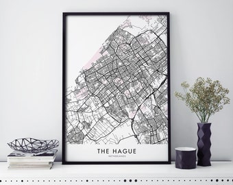 The Hague, Netherlands City Map Print Wall Art Poster | A4 A3 A2 A1