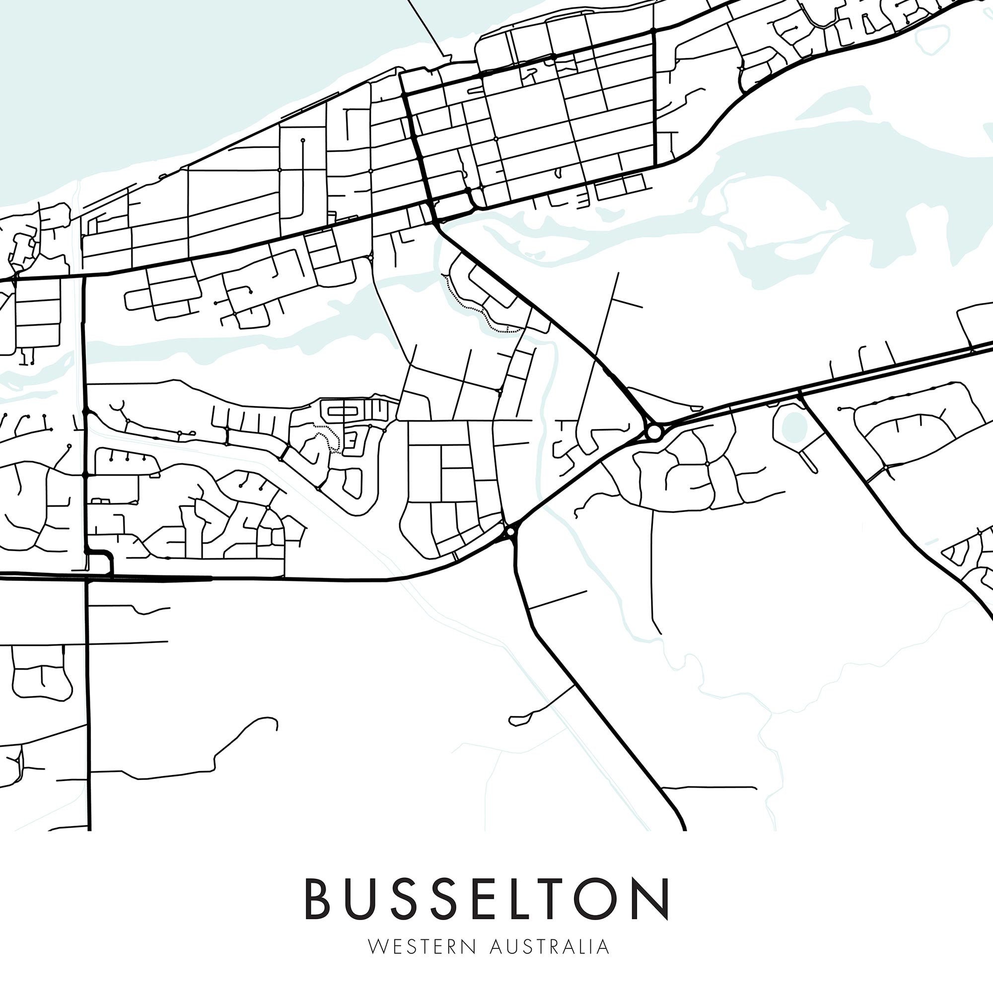 Busselton Western Australia City Map Print Wall Art Print Etsy
