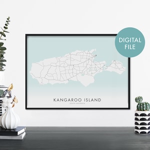 Kangaroo Island, Victoria, Australie Carte de la ville Imprimer Art mural | Imprimer à la maison | Fichier de téléchargement numérique