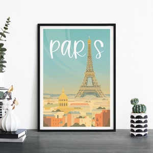 París, Francia / Arte ilustrativo de la pared de la impresión de viajes / 4x6 5x7 A4 A3 A2 A1