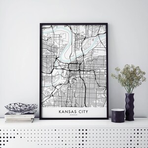Kansas City, Missouri City Art, Map Print Wall Art | A4 A3 A2 A1