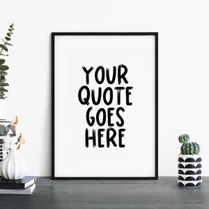 Custom Kids Bedroom Nursery Quote Text Poster Print Wall Art | Personalized Text | Your Text Here