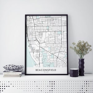 Beaconsfield, Perth Australië Kunst, Stadskaart Print Kunst aan de muur | A4 A3 A2 A1