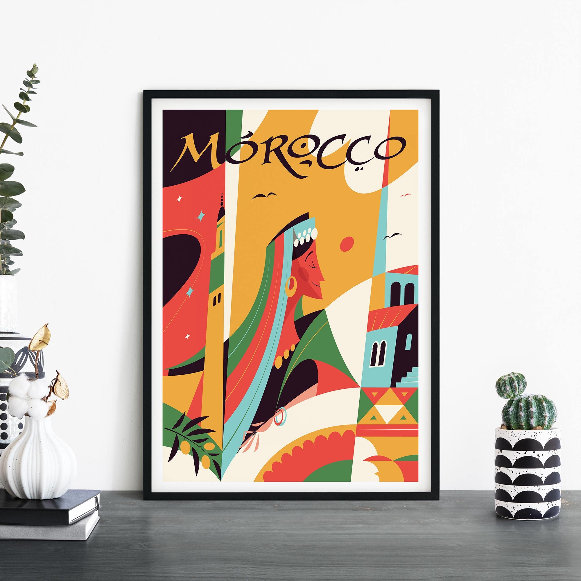 Morocco | Illustrative Travel Print Wall Art | 4x6 5x7 A4 A3 A2 A1