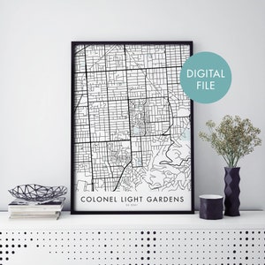 Colonel Light Gardens, Adelaide, Australien Stadtplan Druck Wandkunst | Druck zu Hause | Digital Download Datei