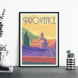 Provenza, Francia / Arte ilustrativo de la pared de la impresión de viajes / 4x6 5x7 A4 A3 A2 A1