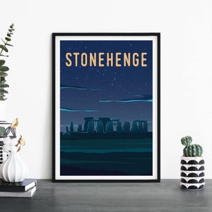 Stonehenge, Inglaterra / Arte ilustrativo de la pared de la impresión de viajes / 4x6 5x7 A4 A3 A2 A1