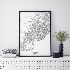 Cebu City, Philippines Art, Map Print Wall Art | A4 A3 A2 A1