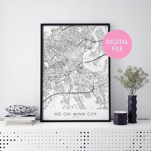 Ho Chi Minh City, Vietnam City Map Print Wall Art | Print At Home | Digital Download File