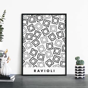 Impresión ilustrativa de ravioles/pasta para pared, 4 x 6, 5 x 7, A4, A3, A2, A1