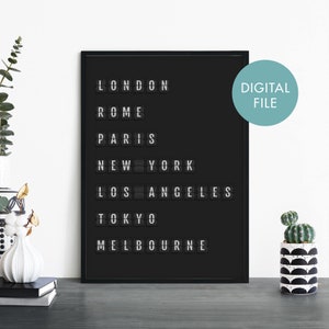 DIGITAL DOWNLOAD Custom Destination Poster Print Wall Art - Downloadable JPEG File
