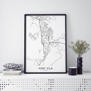 Port Vila, Vanuatu Art, City Map Print Wall Art | A4 A3 A2 A1