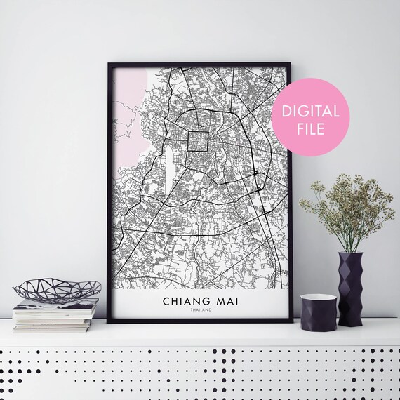 Affiche Playworks Chiang Mai – Architecture Thaïlande – 30x42cm – Déco Murale