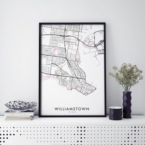 Williamstown, Melbourne Art, City Map Print Wall Art | A4 A3 A2 A1